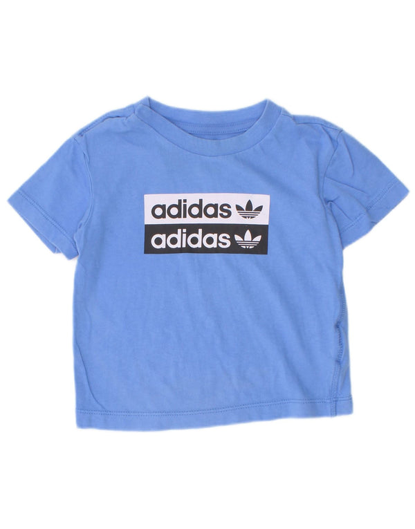 Maglietta grafica Adidas da bambino, 9-12 mesi, in cotone blu