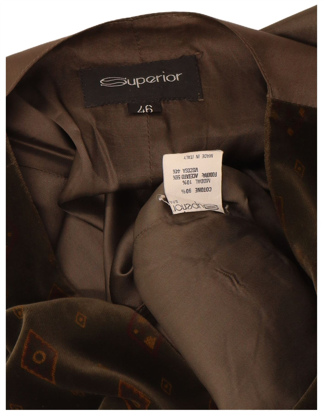 Gilet da donna di qualità superiore IT 46 Large in cotone geometrico marrone