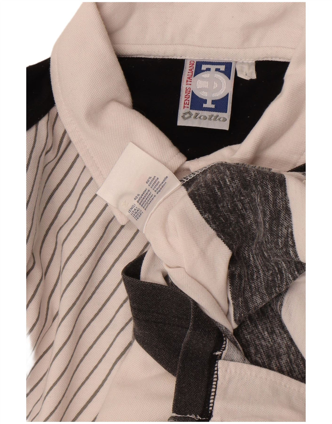 Camicia ampia da uomo a maniche corte Lotto Small in poliestere color block bianco