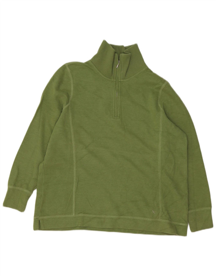Maglione da uomo con collo con zip EDDIE BAUER 2XL cotone verde