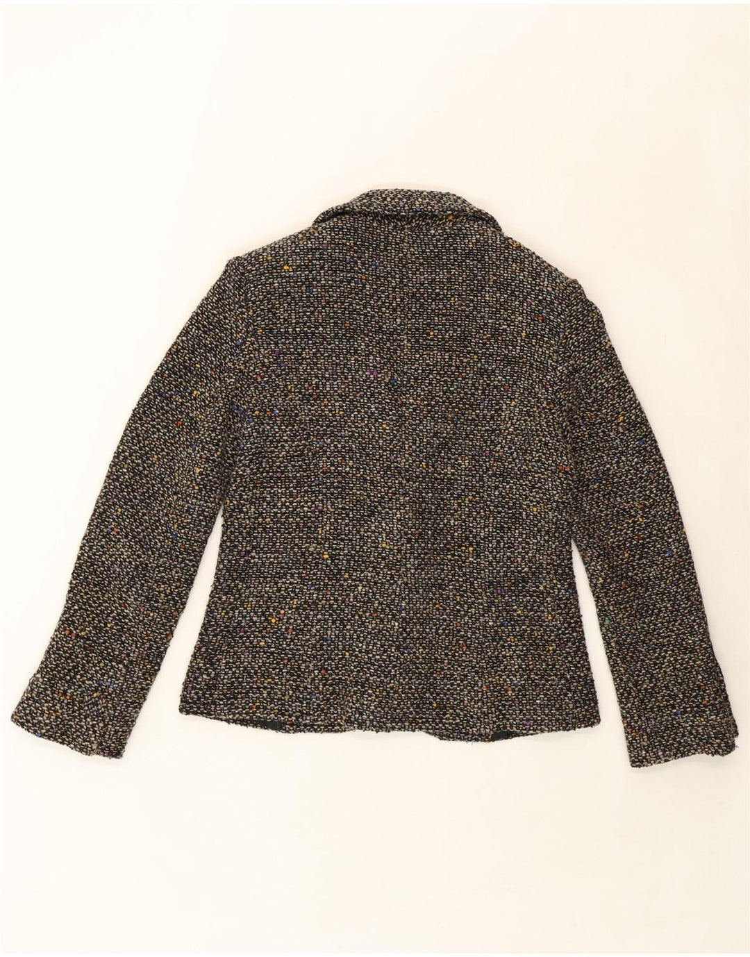 VINTAGE Womens 1 Button Blazer Jacket UK 14 Large Grey Flecked Vintage Vintage and Second-Hand Vintage from Messina Hembry 