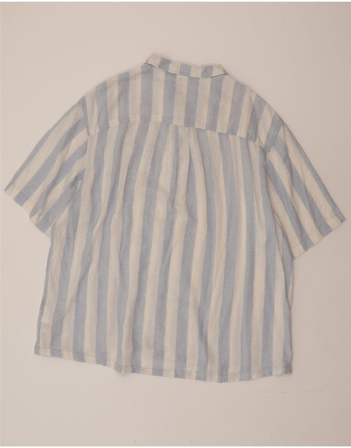 Camicia pullover da uomo a maniche corte vestibilità comoda LEE 2XL lino a righe blu