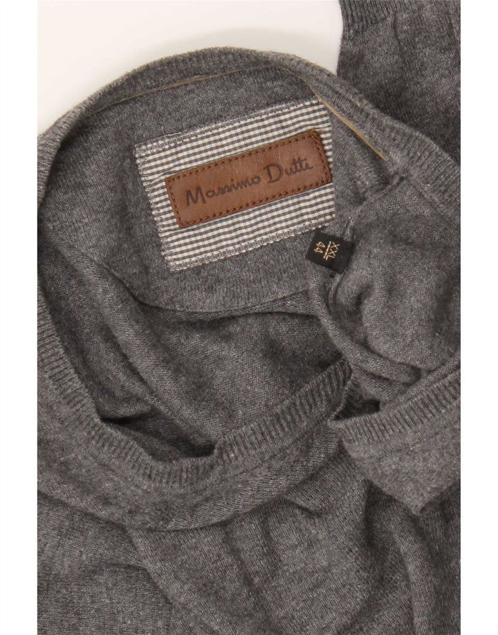 Maglione maglione da uomo con scollo a V vestibilità regolare Massimo Dutti 2XL Grigio