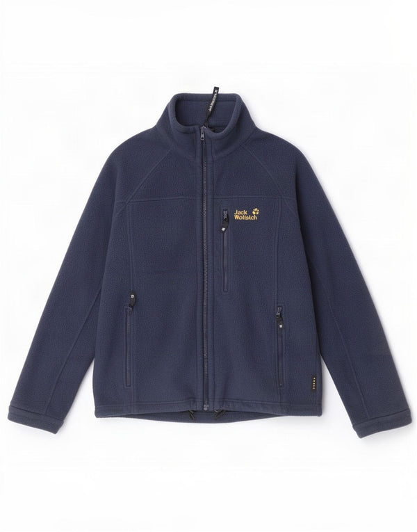Giacca in pile foderata da uomo Jack Wolfskin UK 36/38 Poliestere blu navy medio