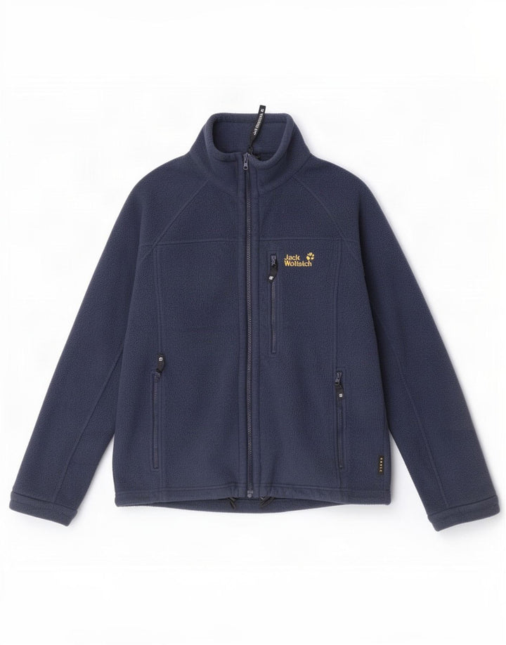 Giacca in pile foderata da uomo Jack Wolfskin UK 36/38 Poliestere blu navy medio
