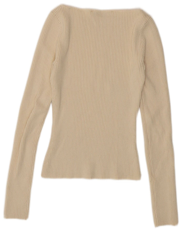 Top corto da donna Zara a maniche lunghe UK 8 Small Beige