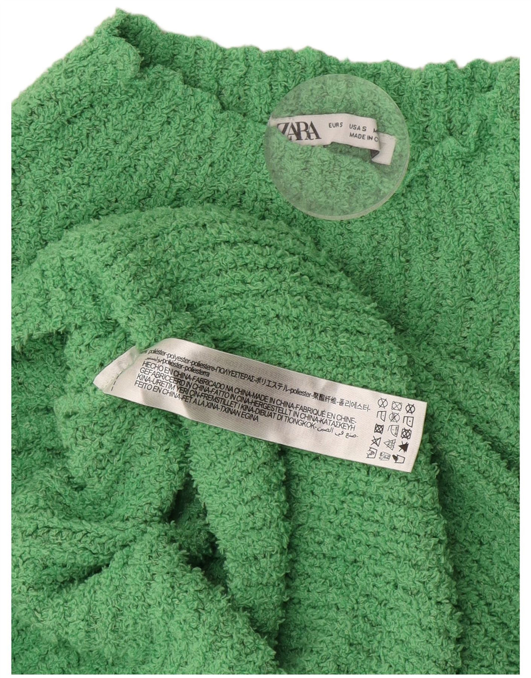 Maglione maglione collo alto da donna Zara UK 10 piccolo poliestere verde