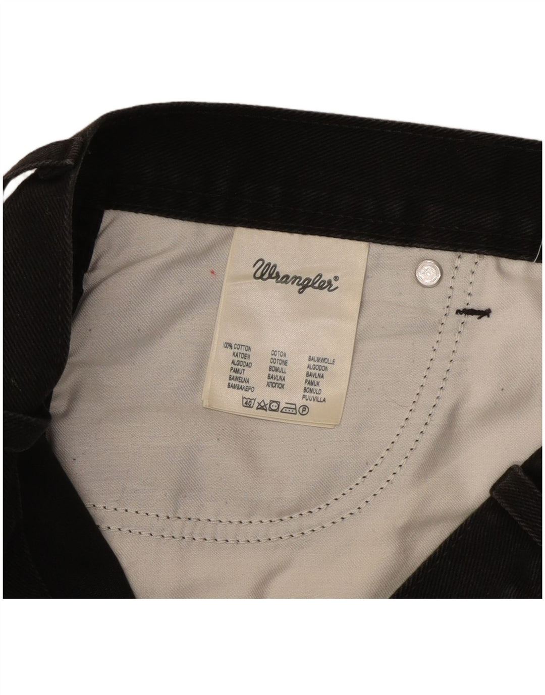 Jeans dritti da uomo Wrangler vestibilità regolare W36 L30 cotone nero