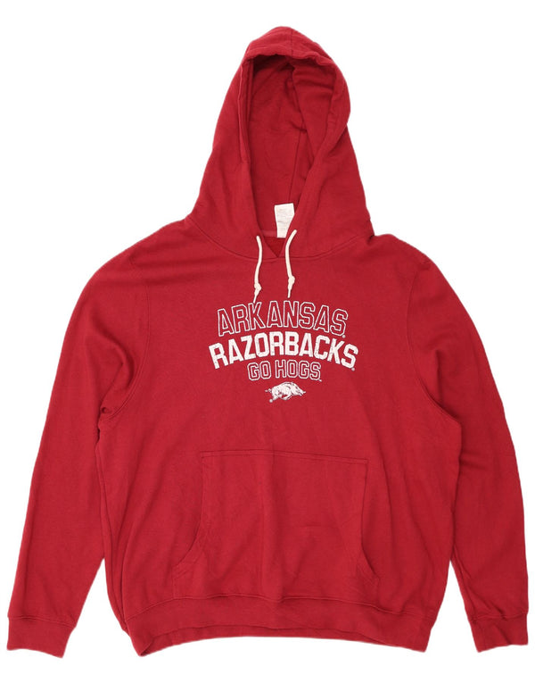 RUSSELL ATHLETIC Felpa con cappuccio da donna Arkansas Razorbacks UK 22/24 3XL Rossa
