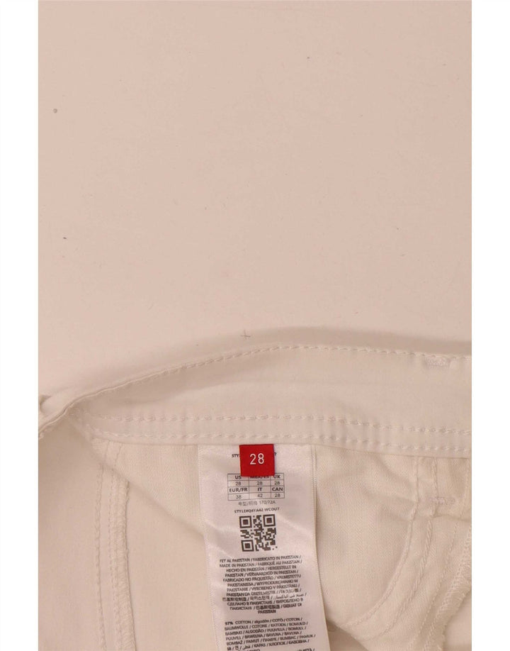 Pantaloni cropped slim da donna Guess W28 L25 cotone bianco