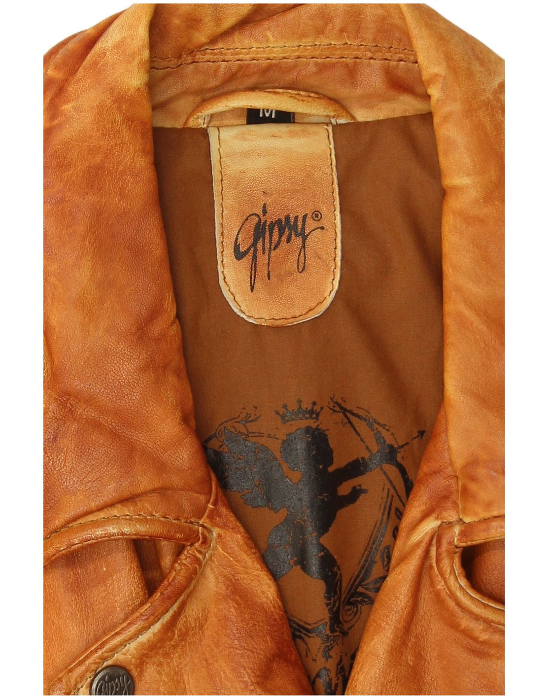 Giacca da motociclista in pelle da donna Gipsy UK 14 Pelle marrone medio