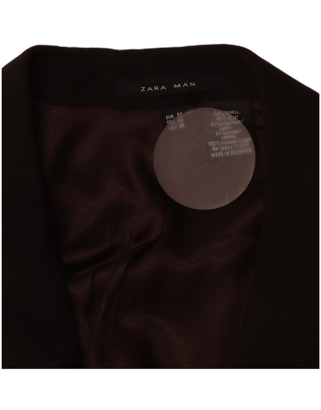 ZARA Giacca Blazer a 2 Bottoni da Uomo EU 54 XL Marrone Lana