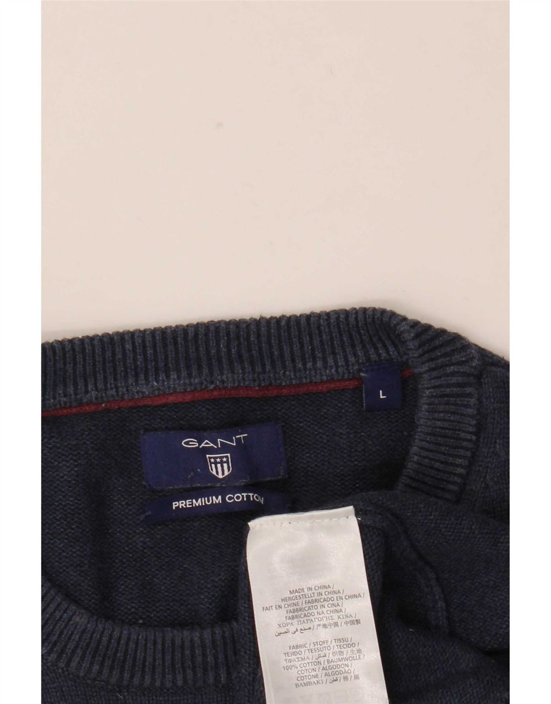 Gant Uomo Maglione Girocollo Maglione Grande Cotone Blu Navy