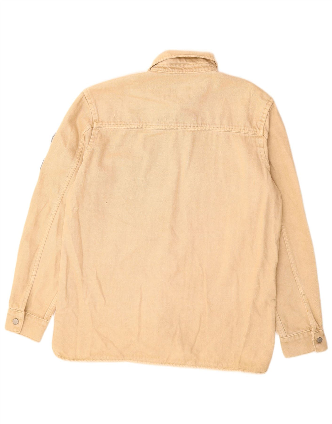 Camicia in denim da uomo Zara dalla vestibilità comoda, in cotone beige medio
