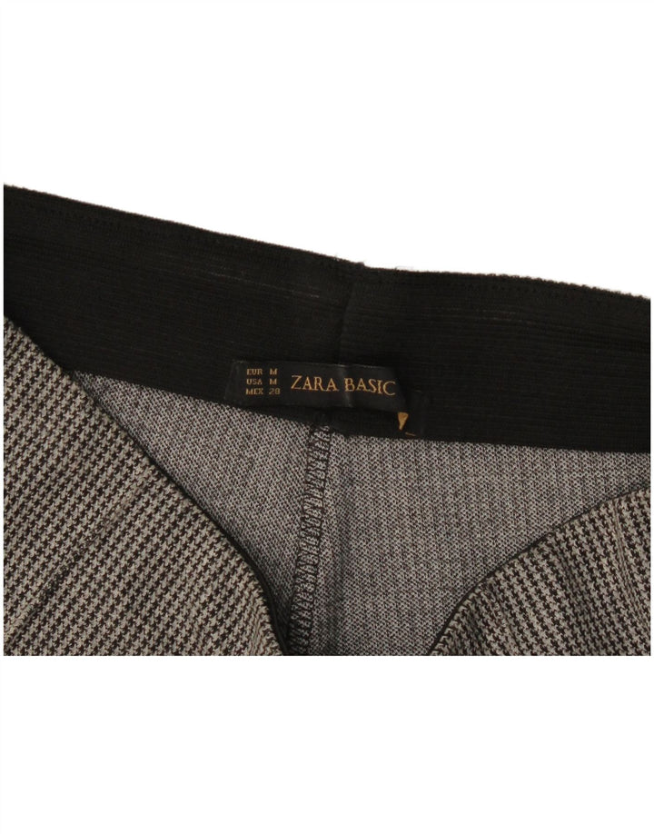 Pantaloni casual con staffa da donna Zara UK 12 pied de poule grigio medio