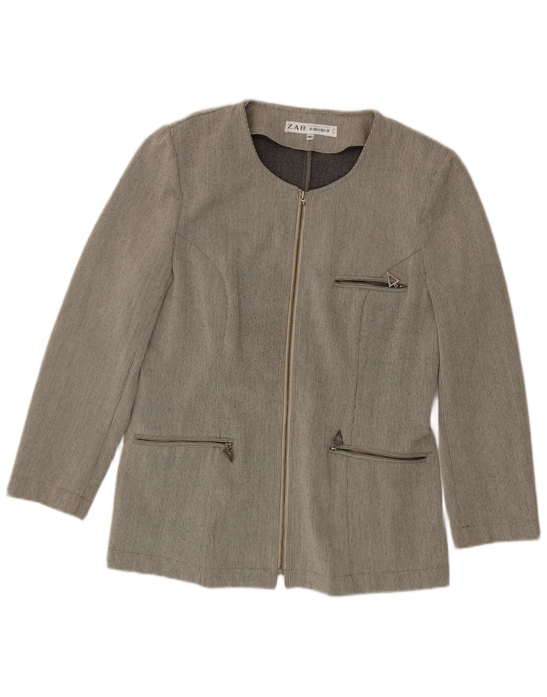 Giacca Blazer Zabaione Donna Full Zip IT 42 Gessato Medio Grigio