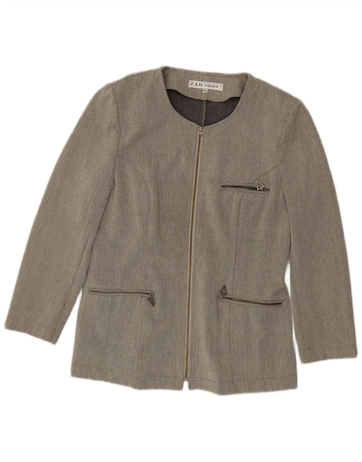 Giacca Blazer Zabaione Donna Full Zip IT 42 Gessato Medio Grigio