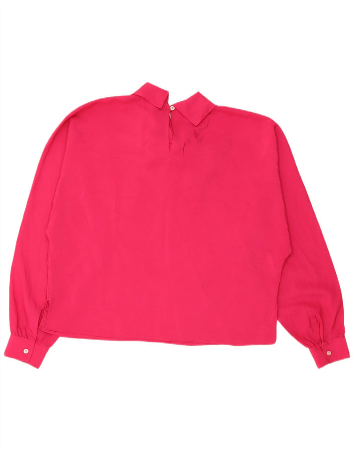 Primavera Firenze Camicetta oversize da donna con papillon UK 16 Large Rosa
