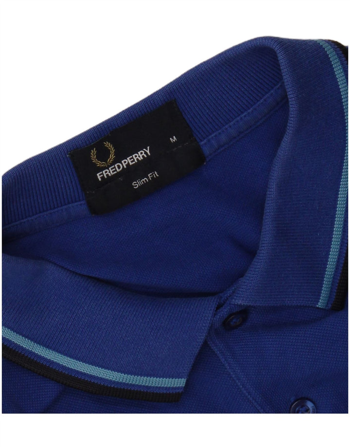 Polo da uomo slim fit Fred Perry blu medio