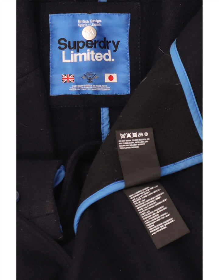 Cappotto da uomo Superdry UK 38 Lana color block blu navy medio