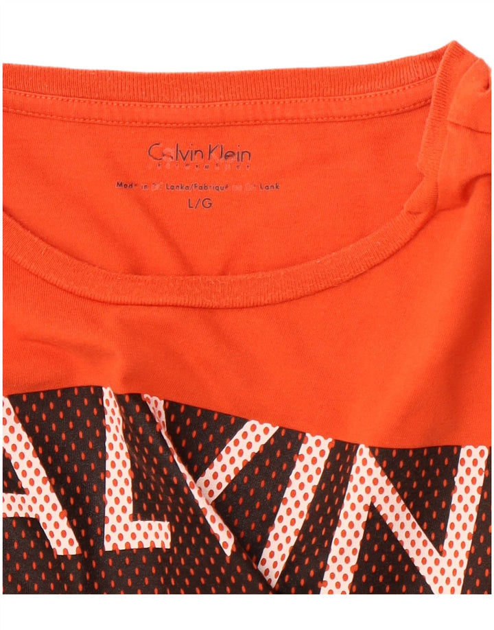 CALVIN KLEIN T-shirt grafica da uomo grande arancione