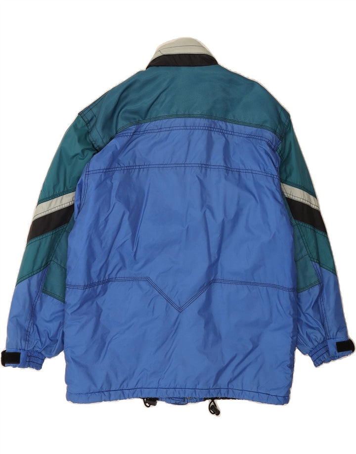 RODEO Mens Hooded Windbreaker Jacket UK 36 Small Blue Colourblock Nylon Vintage Rodeo and Second-Hand Rodeo from Messina Hembry 