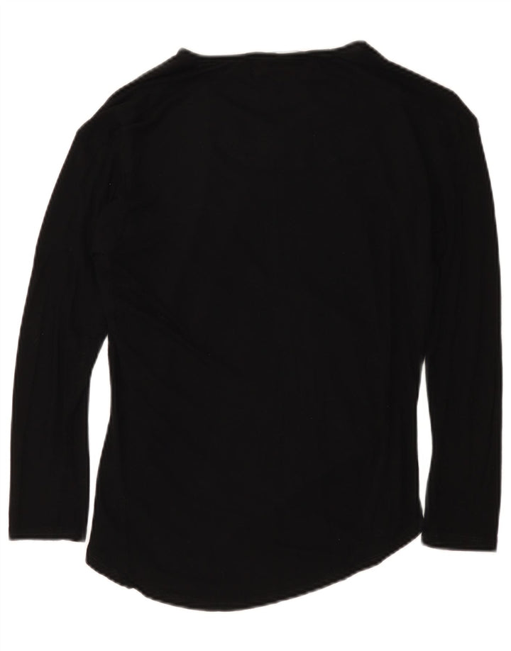Desigual Donna Graphic Top Manica Lunga UK 10 Small Nero Geometrico