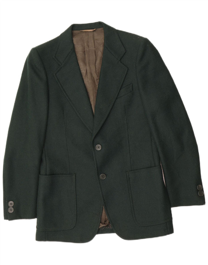 Giacca blazer da uomo a 2 bottoni Facis UK 36 piccola lana verde