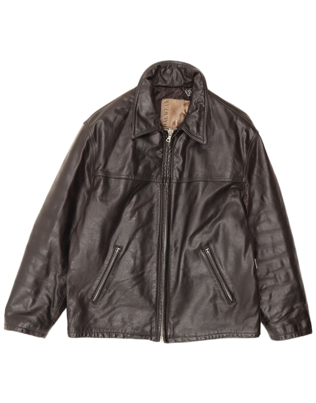 Giacca in pelle da uomo Natural Wear Conbipel UK 38 Pelle marrone medio