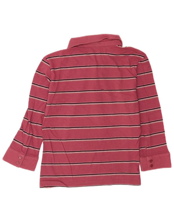 Polo Nike Donna Manica 3/4 UK 16/18 XL Cotone a righe rosa