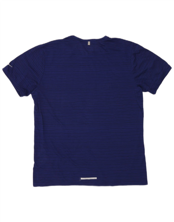 T-shirt Nike Dri Fit da uomo Top XL in poliestere a righe blu navy