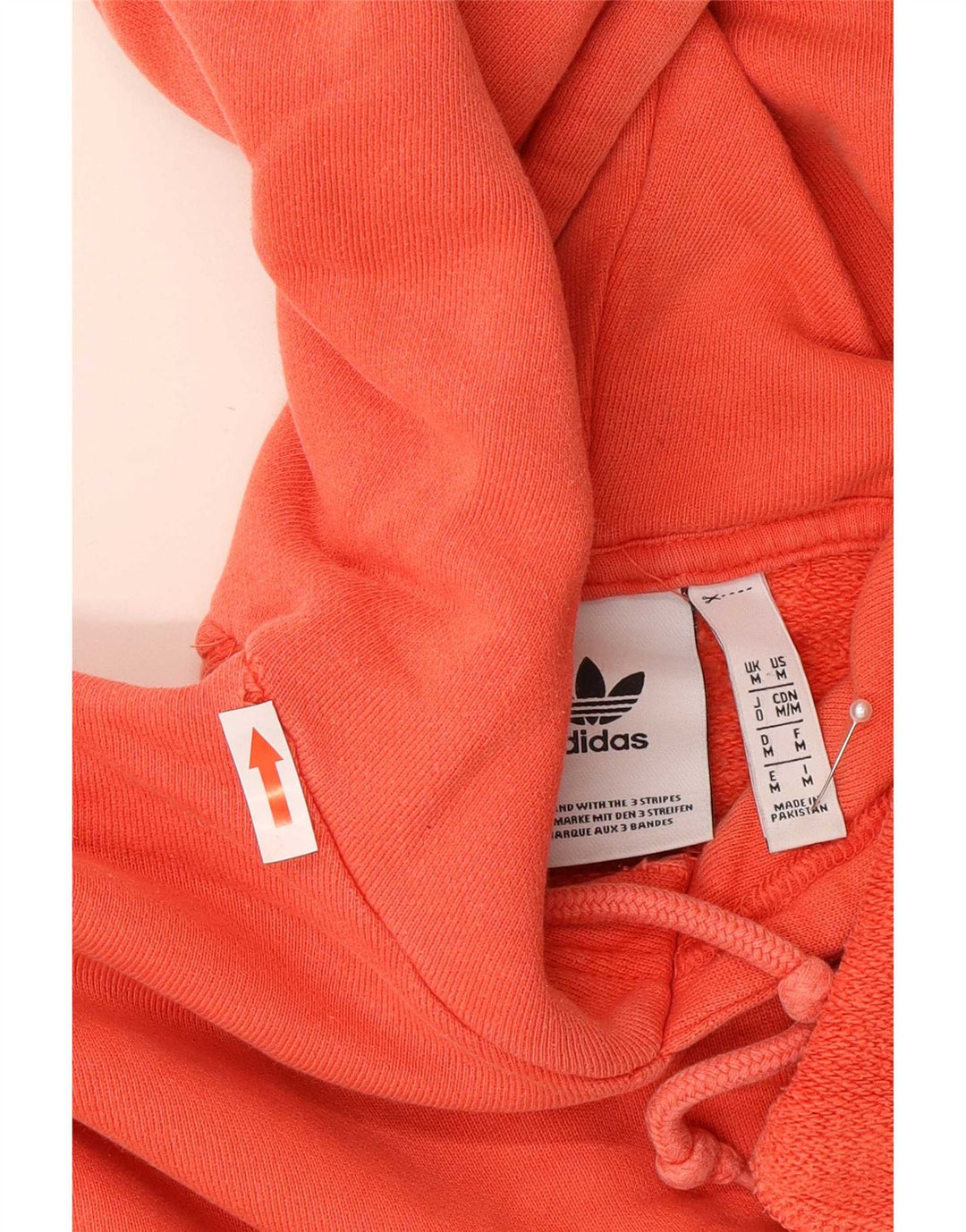 Felpa con cappuccio da uomo Adidas, cotone arancione medio