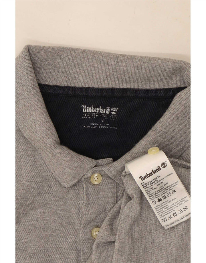 Polo da uomo Timberland grande in cotone grigio