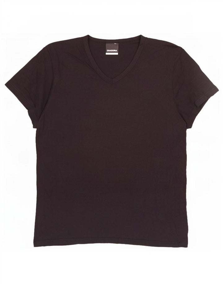 T-shirt Diadora Uomo Top Large Nera in Cotone