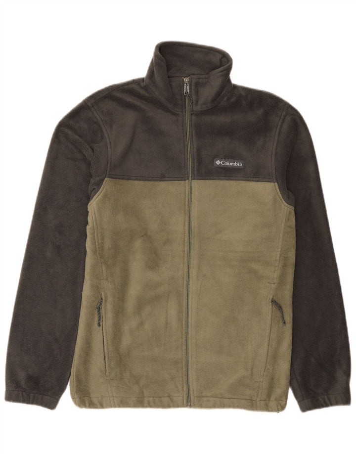 Giacca in pile da uomo Columbia UK 10 Small Verde Colourblock Poliestere