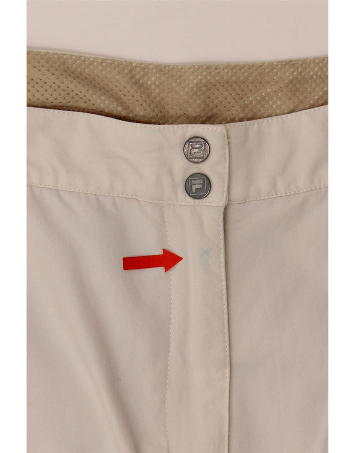 FILA Womens Straight Cropped Trousers UK 16 Large W38 L25 White Polyester Vintage Fila and Second-Hand Fila from Messina Hembry 