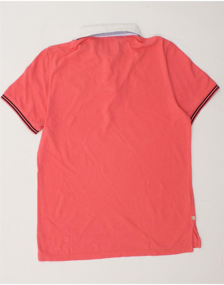 JECKERSON Polo grafica da uomo grande in cotone rosa