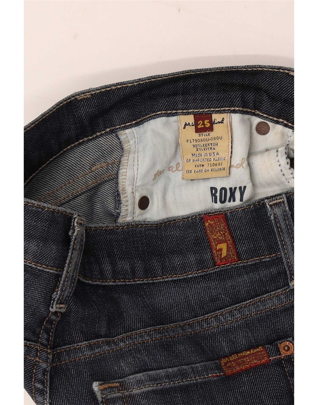 7 For All Mankind Jeans Roxy Slim Bootcut da donna W25 L32 cotone blu navy