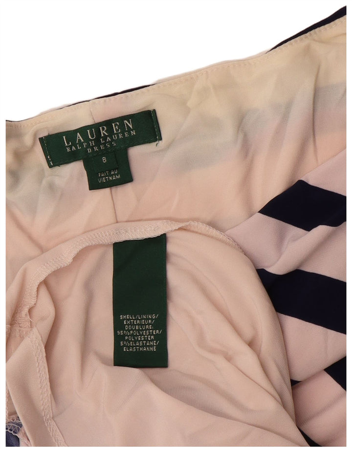 Abito tubino senza maniche da donna Ralph Lauren US 8 medio a righe bianche