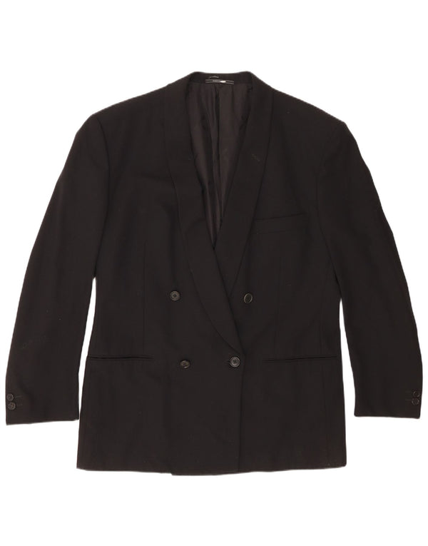 Giacca Blazer Doppiopetto Uomo Trussardi IT 52 XL Lana Vergine Nera