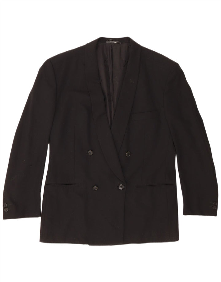 Giacca Blazer Doppiopetto Uomo Trussardi IT 52 XL Lana Vergine Nera