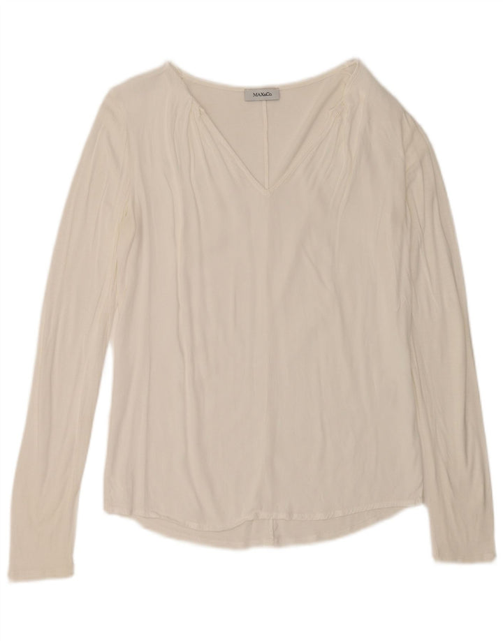 Max & Co. Top da donna a maniche lunghe UK 12 medio bianco