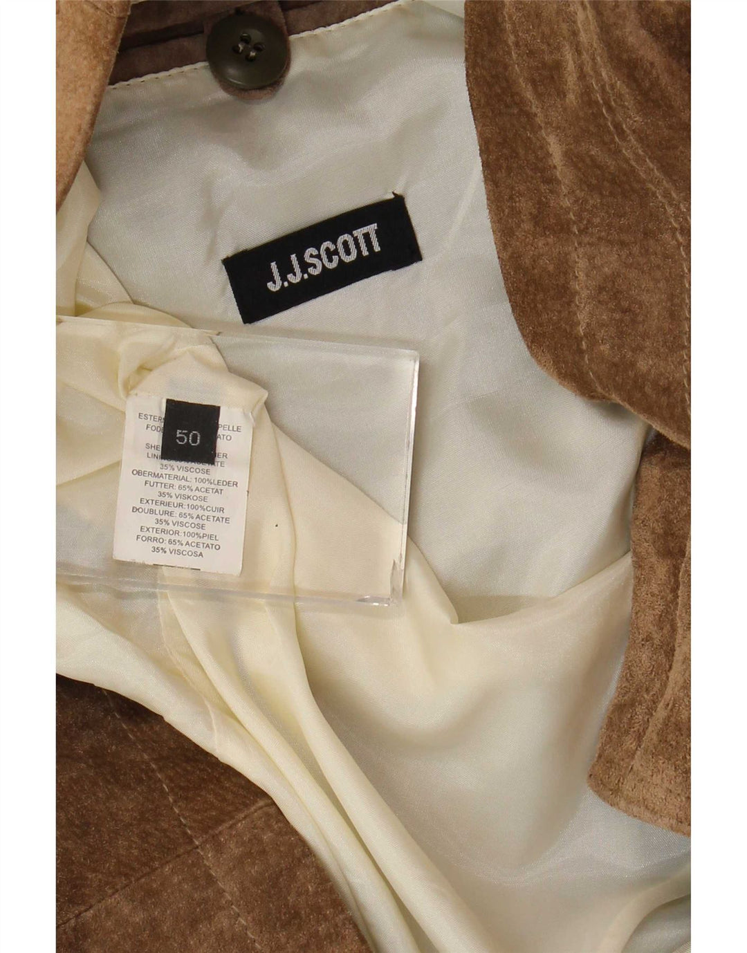 Giacca in pelle scamosciata da uomo J.J.Scott IT 50 Large in pelle marrone