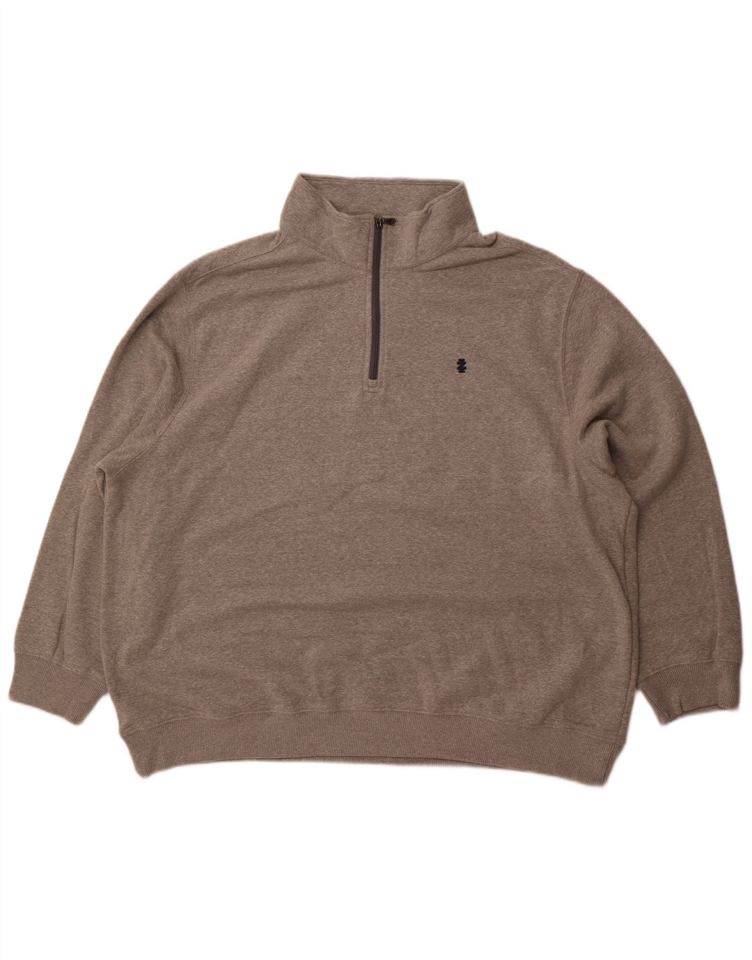 Felpa da uomo con zip e collo IZOD 2XL in cotone grigio