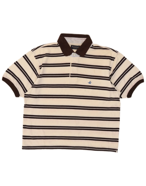 Polo da uomo Brooksfield taglia 52 a righe grandi beige