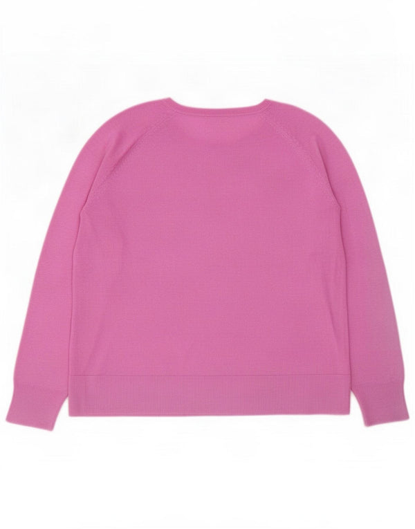 Zara maglione da donna con scollo a barca UK 14 rosa medio