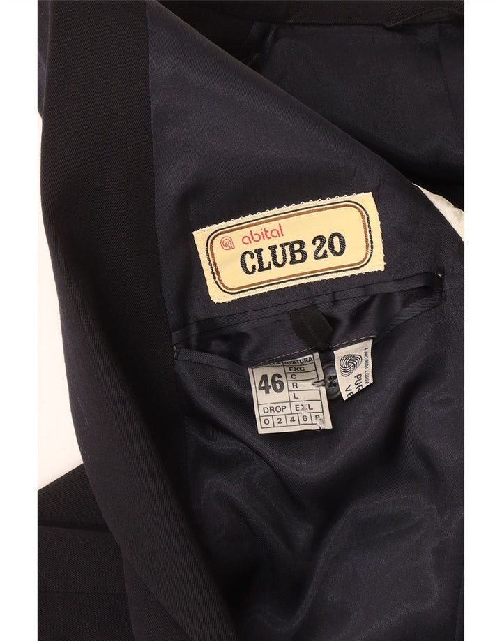 Giacca Blazer 2 Bottoni Abital Uomo IT 46 Small Blu Navy Lana
