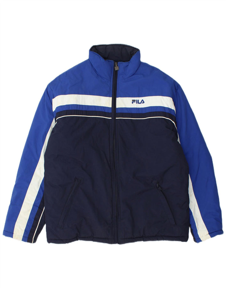 Giacca imbottita da uomo FILA UK 36 Small Blu Navy Colourblock in poliammide