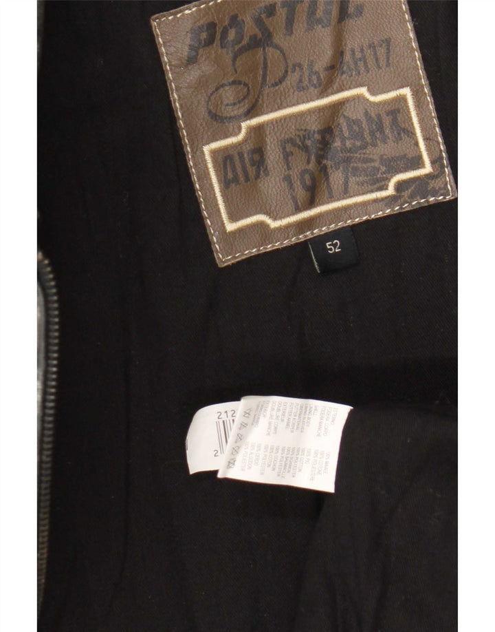 Giacca in pelle vintage da uomo IT 52 XL Nera