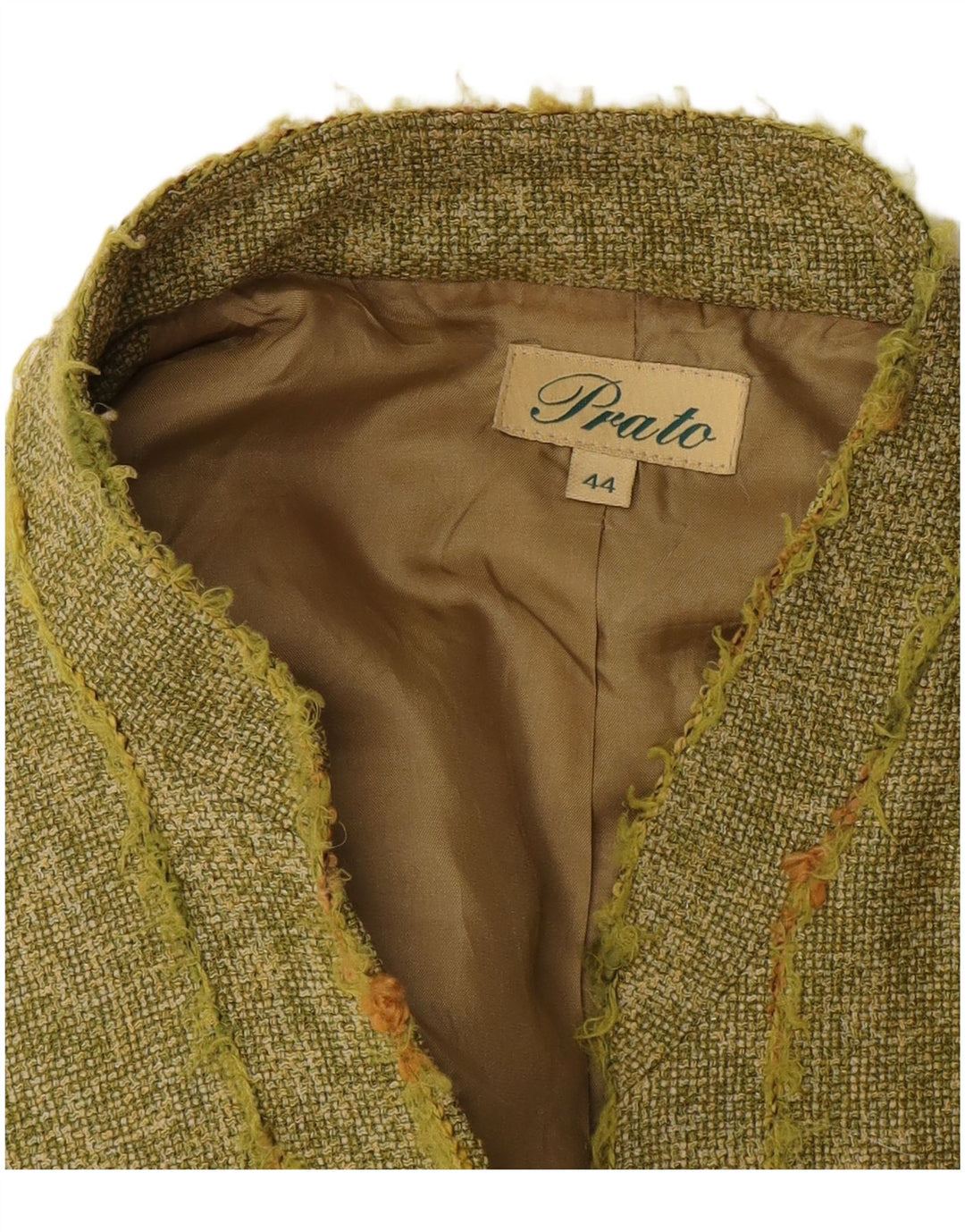 Giacca blazer a 3 bottoni da donna Prato IT 44 media kaki screziata